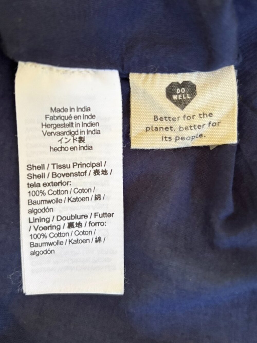 Madewell SMALL Midi Skirt in Shibori Indigo Plaid navy blue & white 100% cotton - Picture 7 of 10